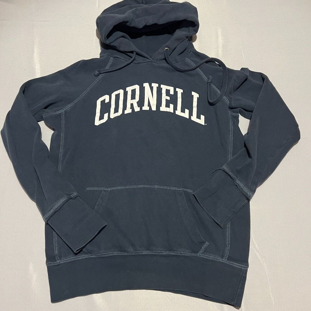 League Cornell University Hoodie Sweatshirt Women S Blue Pullover Raglan Sleeve